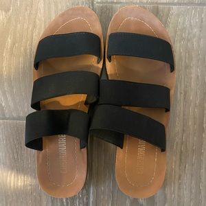 Three strap black sandal